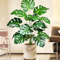 Planta Artificial De Monstera 60-100cm (39.4 Pulgadas) Árbol De Palma Falso Hoja De Tortuga Verde Para Decoración De Hogar Jardín Habitación Oficina - details 12