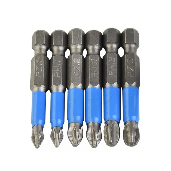 Juego De Puntas De Destornillador Antideslizantes PH1 PH2 PH3 PZ1 PZ2 PZ3 De Aluminio Y Acero 50mm Herramienta Magnética Para Reparación De Electrónica - 1