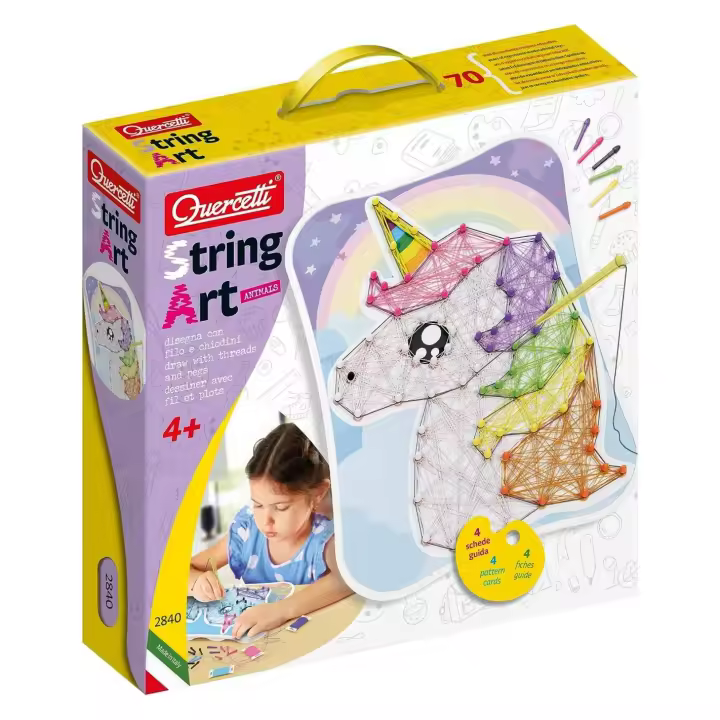 Juego de manualidades dibuja con Clavos e Hilo de coser String Art - Quercetti 2840 - 1