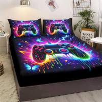 Juego De Sábana Coloreada Con Imagen De Mariposa Azul Para Control De Videojuegos 3 Piezas Con 2 Fundas Para Almohadas Poliéster Moderno Para Cama - details 2