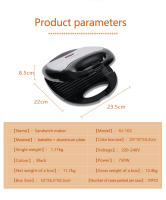 Electrodomésticos Sandwichera triangular Mini máquina de desayuno para el hogar Panera multifuncional - details 1