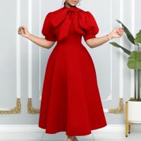Vestido Elegante De Fiesta Para Mujer 2024 Con Cuello Con Lazo Manga Corta Cintura Alta A-Line Plisado Hasta El Tobillo Vestido De Cumpleaños - details 47