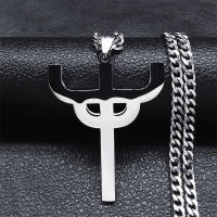 Collar De Acero Inoxidable Gótico Judas Priest Para Mujer Color Plata Con Colgante Santo Cadena De Moda Tendencia N1181S03 - details 1