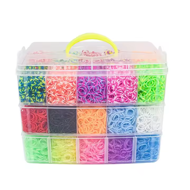 Juego De Banda De Goma Luminosa Arcoíris Para Niños Set De Puzle DIY Tejido Manual Pulsera Loom Kit De Juguetes Educativos - 1
