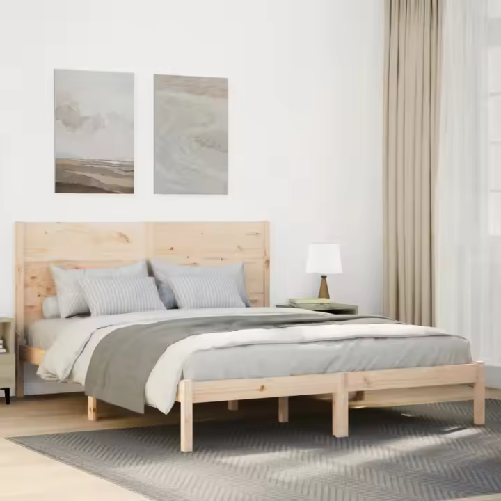 vidaXL Cama extralarga sin colchón madera maciza 160x220 cm - 1
