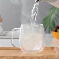 2pc Tazas De Café Expreso De Vidrio Doble Muralla Con Mano Transparente Para Bebidas Frías Leche Jugo Capacidad 150ml 250ml - details 5