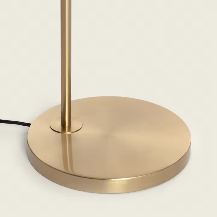 LEDKIA LIGHTING - Lámpara de Pie Joile | Diseño Elegante y Versátil | Metal y Cristal | Para Salón, Dormitorio, Oficina | Compatible con Bombilla E27 No Incluida, Dorado, Cristal - 1