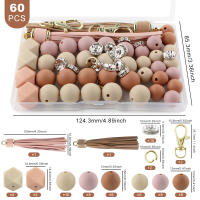 Nuevos 60Pcs/Lote Ganchos De Llave De Cuero Con Borlas De Silicona Y Abalorios Redondos Hexagonales Para Fabricación De Joyas Accesorios Para Pulseras Y Llaveros DIY - details 7