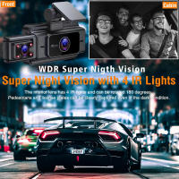 Cámara De Interior Wifi 3 Canales 1080P Para Coche DVR Grabadora De Vídeo Negocio Negro Con Lente Para Cabina Y Parking Monitor - details 6