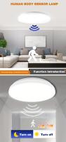 Lámpara De Techo Circular LED Con Sensor De Movimiento 18W 24W AC85-265V Luz Interior Moderna Para Sala De Estar Decoración De Hogar Y Iluminación - details 0