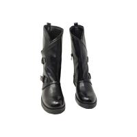 Eva zorteon-Botines biker asimétricos negros decorados con hebillas , Marca Tulipano . - details 4