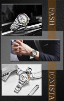 Reloj De Cuarzo Para Hombre PAGANI DESIGN 2025 Con Bisel Arco Iris Multifuncional Vidrio De Zafiro Resistentes Al Agua Y Al Choque VK63 - details 5
