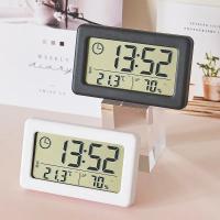 Reloj Digital Mini Portátil Con Mostrador De Temperatura Y Humedad Pantalla LED Reloj De Mesa Delgado Con Función De Alarma - details 0