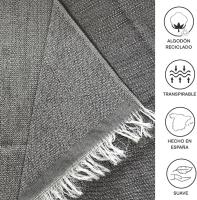 Manta Multiusos para Sofá y Cama, Colcha Foulard de Algodón-Poliéster, Cubresofá o Cubrecama Lavable, 180x290 cm, Suave y Resistente para Hogar, blanco, negro, beige, verde, marrón, gris, azul, turquesa, varios colores - details 10