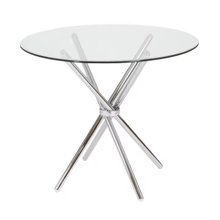 Mesa Redonda de Cristal Templado 80x73 Cm - Diseño Moderno y Elegante - 1