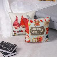 Feliz Navidad 4 Pack Encantador Papá Noel Alce Algodón Lino Throw Pillow Case Funda de Almohada para Cojín 45x45 cm - details 3
