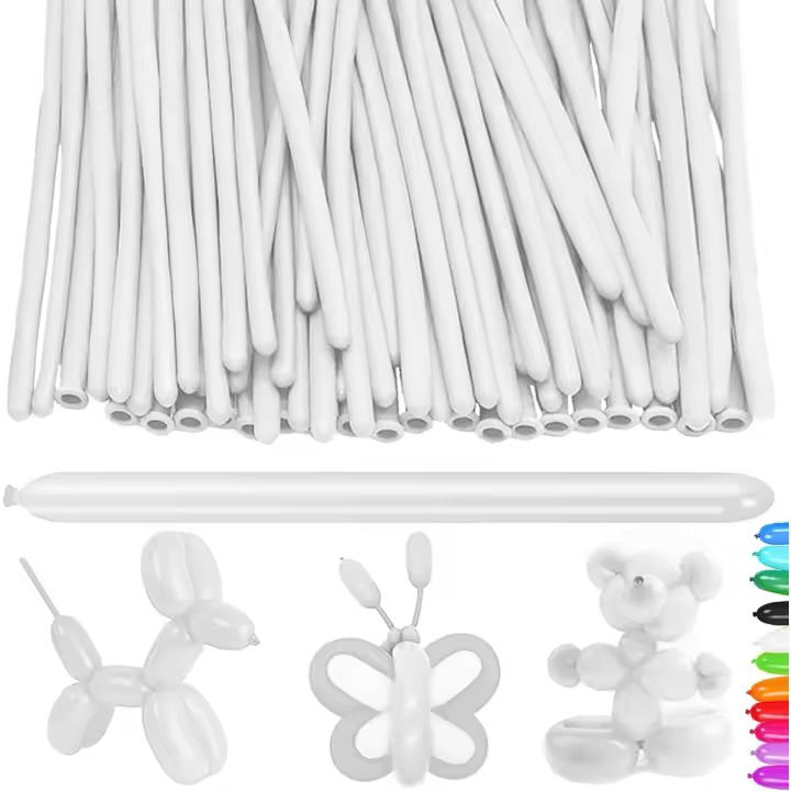 100 Pièces Ballon pour Sculpture, Blanc Long Ballons, Ballon a Modeler, Ballons Tordus Longs, Ballon Forme, Magiques Ballons en Latex, pour Anniversaire des Enfants, Mariage et Fête - 1