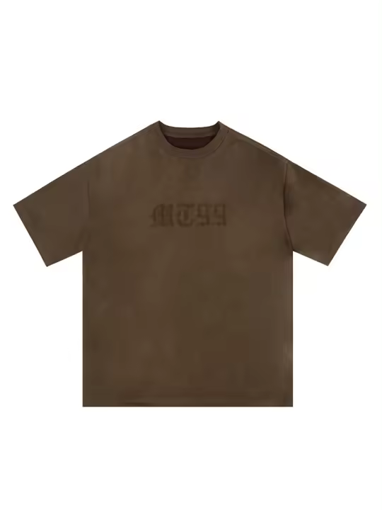 Camiseta De Verano Para Hombres Y Mujeres Con Bordado De Letras Cuello Redondo De Cuero Cortado Manga Corta Estilo Casual Oversize Top Tees - 1