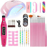 YIKOOLIN Kit De Manicura Profesional Con Lámpara LED UV Y Máquina De Taladro Eléctrica 20000RPM Set Completo Para Principiantes - details 0