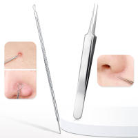 2PCS Herramientas De Limpieza Facial Para Acné Con Pinzas Y Aguja Cerrada Herramientas De Belleza De La Piel Para El Cuidado Del Rostro - details 1