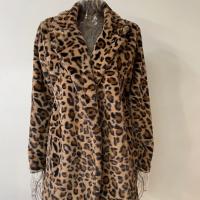 Abrigo De Peluche Sintético Para Mujer Con Estampado De Leopardo Cuello Enrollado Largo Manga Completa Bolsillos Moda Otoño Invierno - details 8