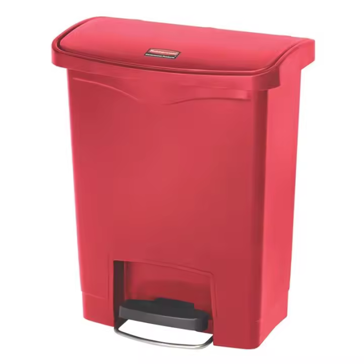 Rubbermaid Slim Jim® de pedal frontal 30 l de resina rojo - 1