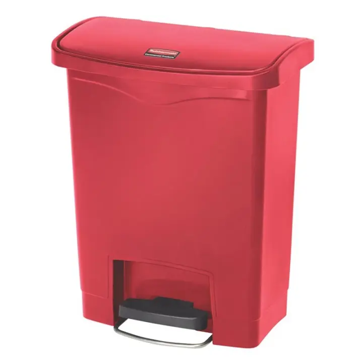 Rubbermaid Slim Jim® de pedal frontal 30 l de resina rojo - 1