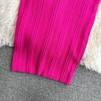 Vestido De Encaje Con Manga Larga Para Mujer Ropa De Fiesta Retro O-Neck Ajustado Estilo Coreano Poliéster Mid-Calf - details 12