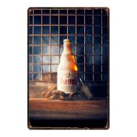 Cartel De Cerveza Belga Vintage En Metal Para Decoración De Cocina Bar Restaurante Cueva Del Hombre Y Sala De Música Arte Retro Para Pared Del Hogar - details 0