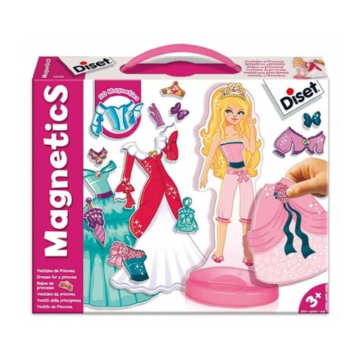 Diset MAGNETICS Juego de Vestir Princesas Magnéticas con 50 Piezas - Rompecabezas con Clavijas