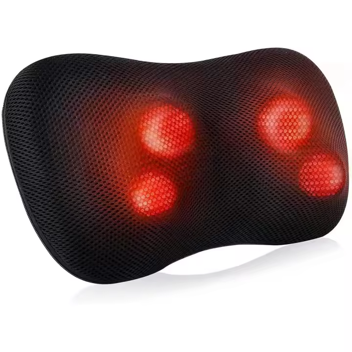 Cojín de masaje Shiatsu para cuello, hombros, espalda y cintura, cojín de masaje térmico, con función de calor y masaje de amasamiento giratorio 3D, relajación en casa y en la oficina - 1