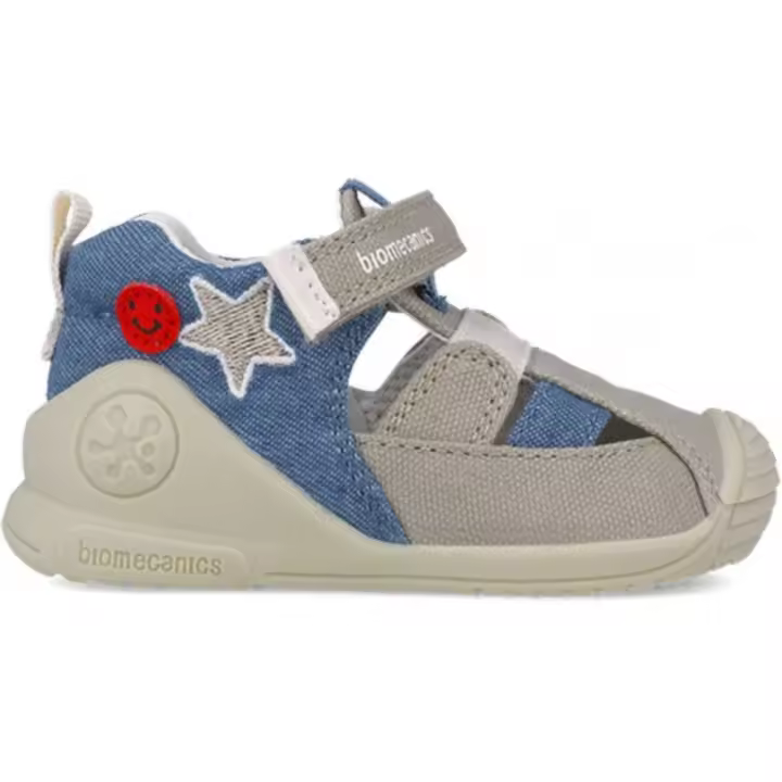 Biomecanics sandalia de lona  con velcro para niño 252176 color gris - 1
