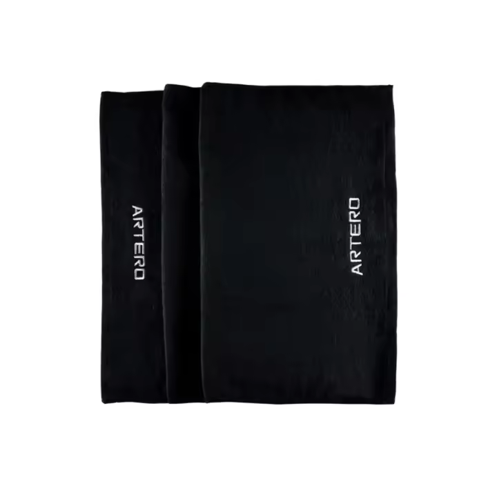 ARTERO - Toalla (50x85 cm) de Algodón Rectangular color Negro con Logo Bordado en Blanco para Perros y Gatos - 1