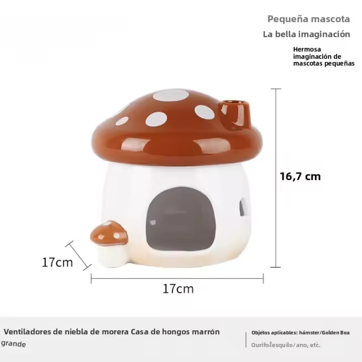 Nido De Cerámica Para Hamster Esterilizado Con Forma De Setas Sumidero De Alimentos Y Refugio De Verano Para Fantasía Forestal Completa - 1