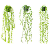 Plantas Artificiales Colgantes Con Maceta Vinateras Decorativas Para Escritorio Exterior Oficina Sin Personalizar Material Plástico - details 8