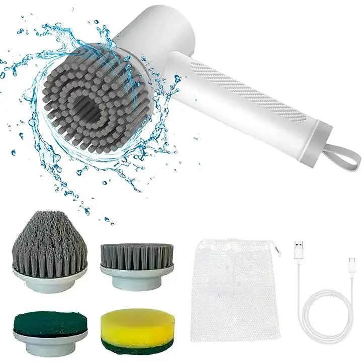 JUPPLIES - Cepillo Electrico de Limpieza para Hogar - Cepillo Giratorio con Bateria y Cabezales Reemplazables - Cepillo Multiusos para el Hogar: Baño, Cocina, Azulejos, Suelo - 1