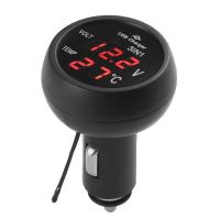 Voltímetro Digital Para Coche Universal 12V 24V Con Cargador USB Medidor De Tensión Y Temperatura Pantalla LED Instalación Frontal Material ABS Y Componentes Electrónicos - details 7