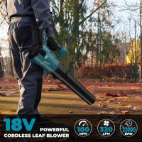 Soplador de aire eléctrico de alta potencia, 2 modos de velocidad para batería Makita de 18V, soplador de hojas/polvo inalámbrico de mano, herramientas de jardín - details 0