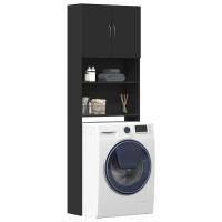 vidaXL Armario de lavadora madera ingeniería 64x24x190 cm en color Gris sonoma/Gris hormigón/Roble artisan y más | almacenamiento funcional diseño moderno para baño dormitorio sala - details 6
