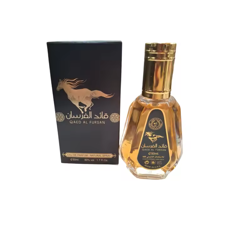 Perfume arabe de hombre Qaed al Fursan Ard al Zaafaran 50ml, Fragancia masculina duradera, oriental, fresca, amaderada, Colonia de hombre tamaño pequeño 50ml,NOVEDAD - 1