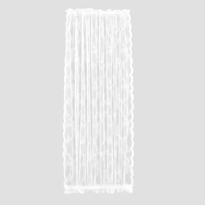 Cortinas De Puerta Transparentes Voile Floral Cortinas De Ventana Modernas Cortina De Puerta Semi-Transparente Con Bolillos Para Rodamiento - 1