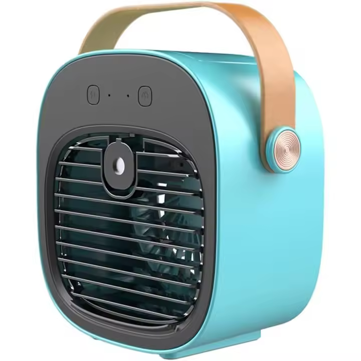 Ventilador de aire acondicionado portátil de 6,6*6,7*3,8 pulgadas, enfriador de aire personal USB, humidificación independiente, 3 velocidades, mini ventilador de aire acondicionado de niebla, adecuado para el hogar, viajes, oficina, exteriores - 1