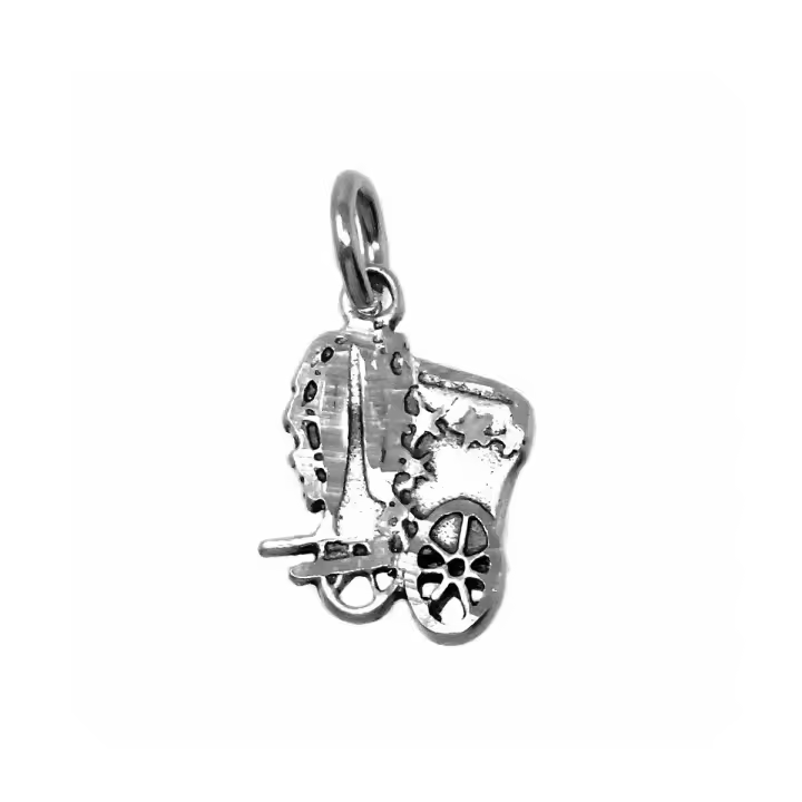 Inmaculada Romero Colgante Plata Ley 925m Carreta Rocío 12mm Detalles Brillo Unisex - 1