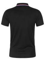 Camisa Polo Hombre Verano Transpirable Cómoda De Color Sólido Cuello Redondo Manga Corta Alta Calidad Ropa Casual De Calidad - details 3