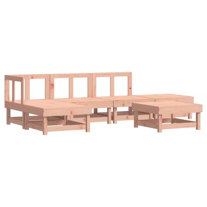 vidaXL Juego de muebles de jardín 6 pzas madera maciza abeto Douglas - 1