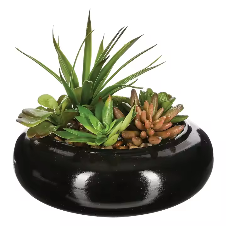 WELL HOME - Composición de centro formado por un surtido de plantas con florero de cerámica - 1