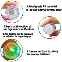 6/12/24Pcs Vidrio LED Para Bebida Copas De Luz Brillante Para Fiesta Glow in the Dark Copas De Dibujo Animado Para Eventos Grandes Y Noches De Fiesta - details 3