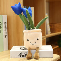 Juguetes De Relleno Vegetal Para Niños Muñecos De Tela Suave Simulación De Plantas En Maceta Tulipán Decoración De Escritorio Y Ventana - details 3