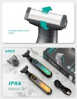 VGR Shaver Profesional Máquina De Afeitar Electrónica Impermeable Para Barba Con LED Trimmer De Cabello Portátil Para Hombres V-360 Doble Cuchilla Con Dispositivo De Afeitar - details 2