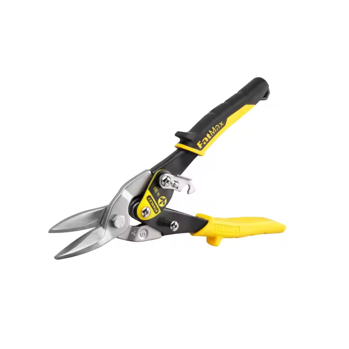 Stanley Tijera Cortachapas Recta-Curva Pladur Mango Bimaterial 250MM: Perfecta para tus proyectos de bricolaje. Tijera Stanley para cortar placas de yeso. - 1